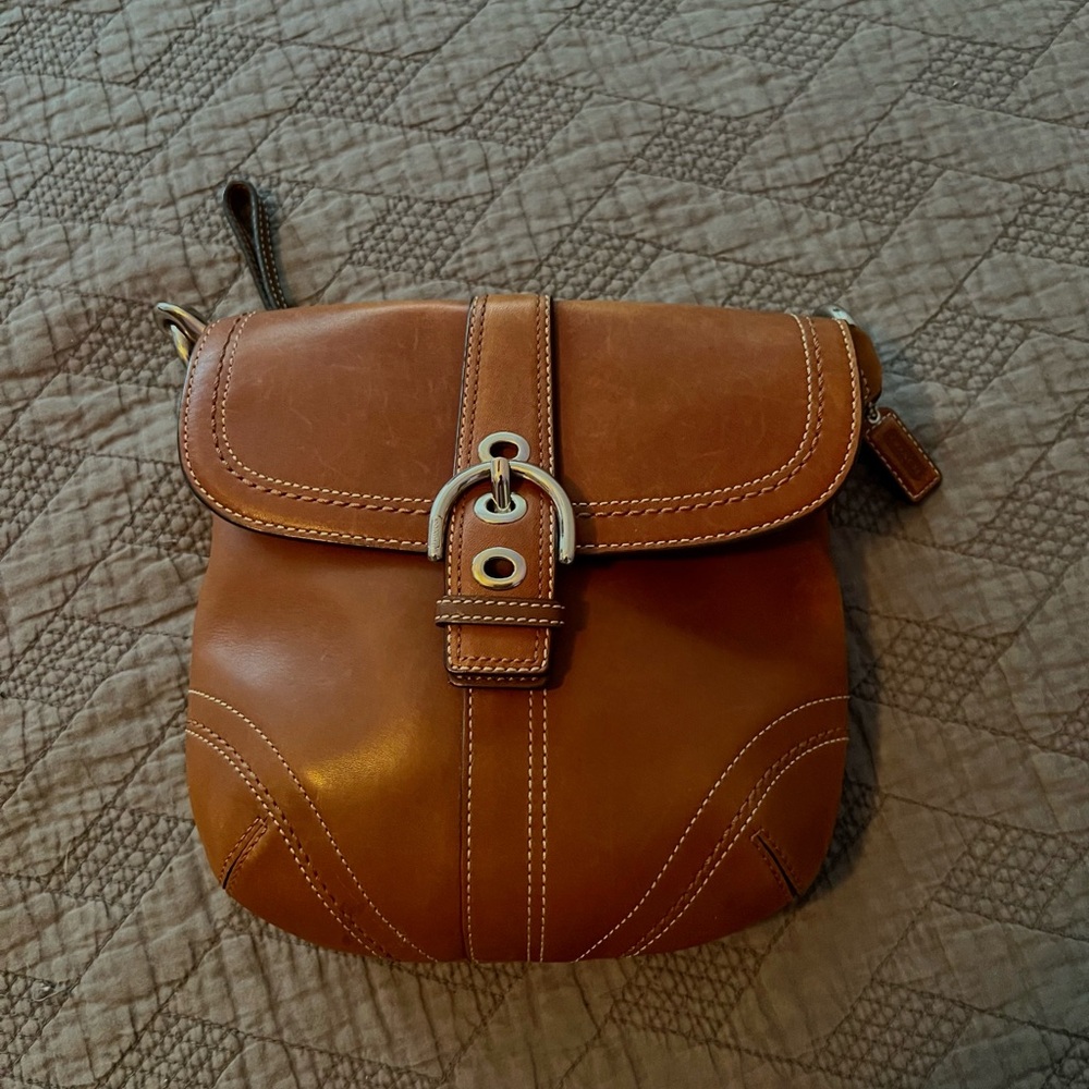 Coach Brown Leather Crossbody Bag with Tan Strap - Picture 4 of 7